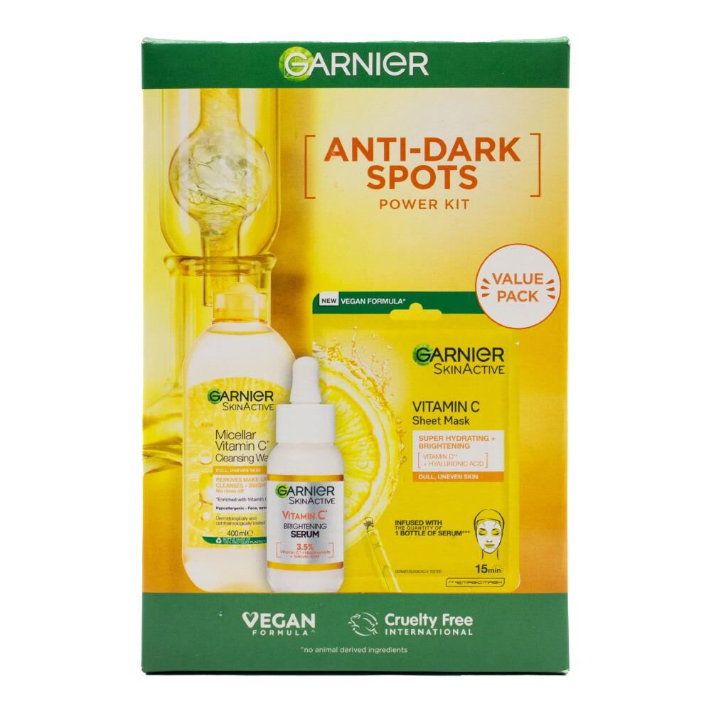 2PK Garnier Anti Dark Spots Power Kit Womens Skin Care Set