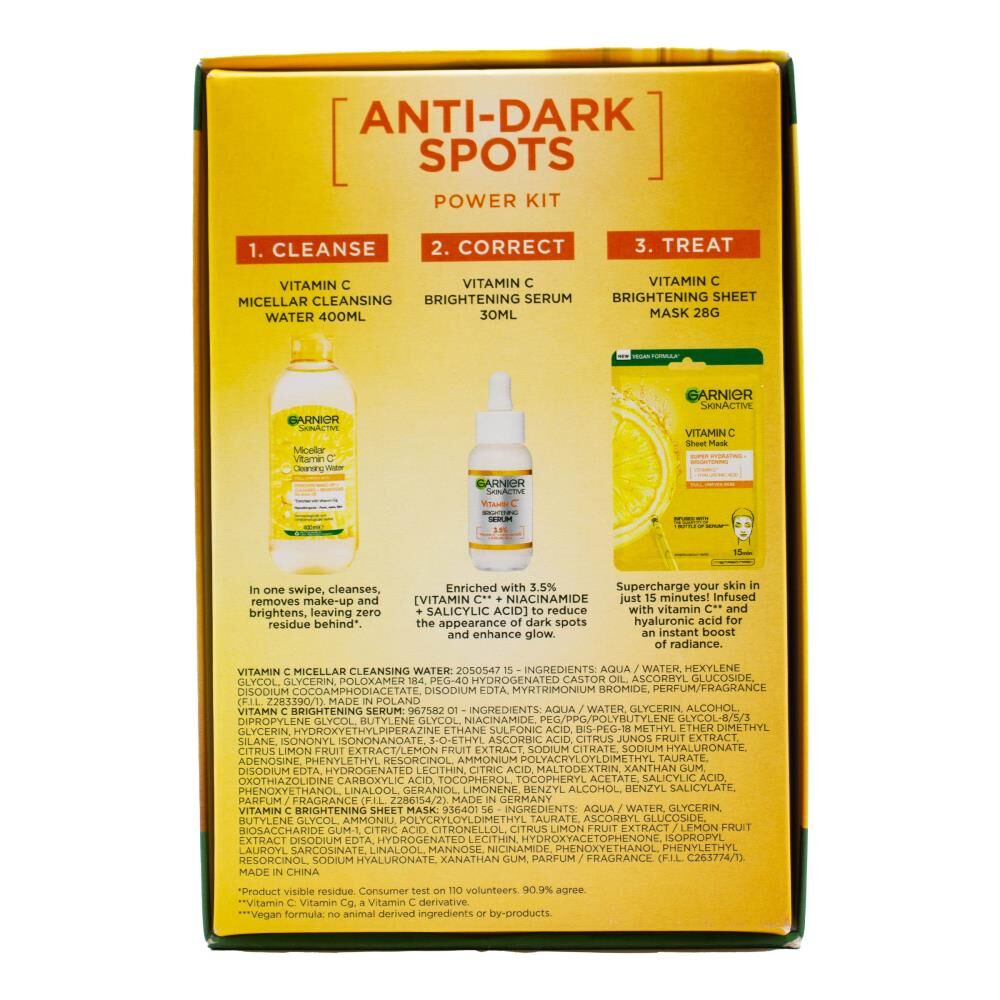 2PK Garnier Anti Dark Spots Power Kit Womens Skin Care Set