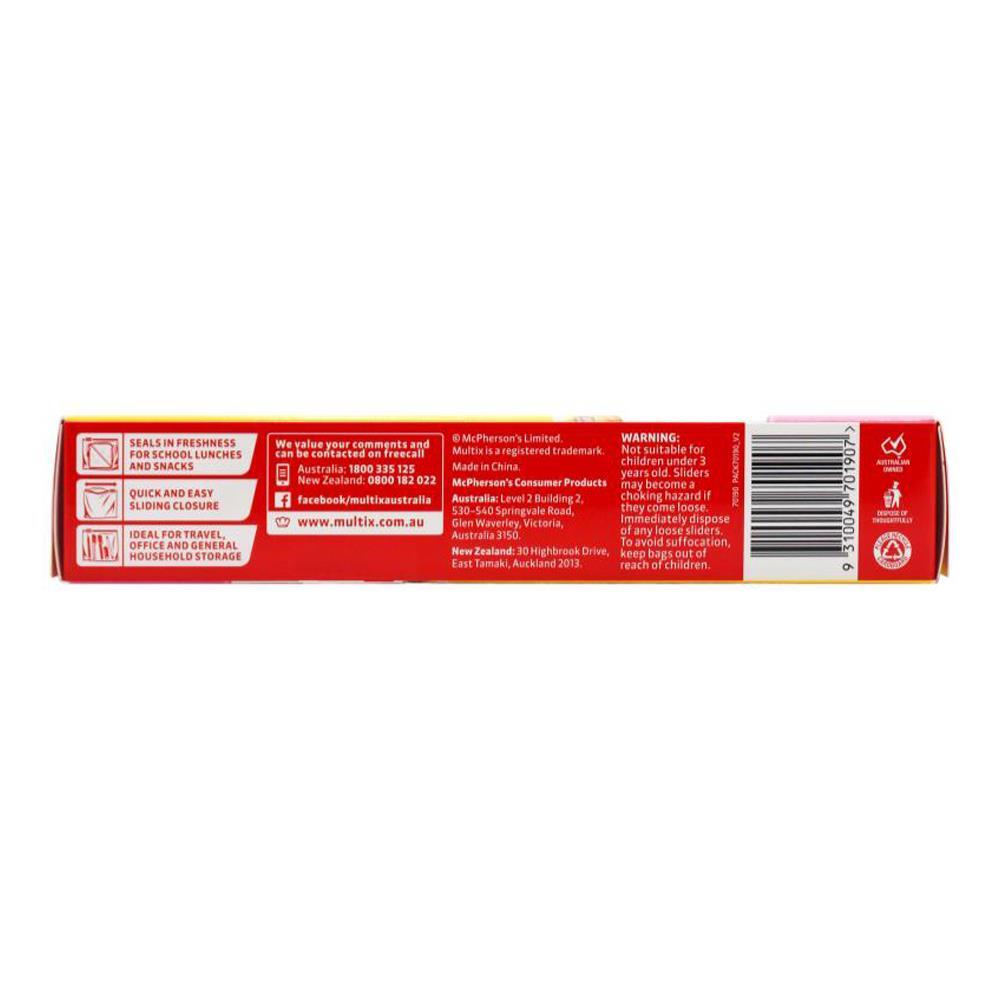 125pc Multix Reclosable Slider Sandwich Bags Clear 20x18cm