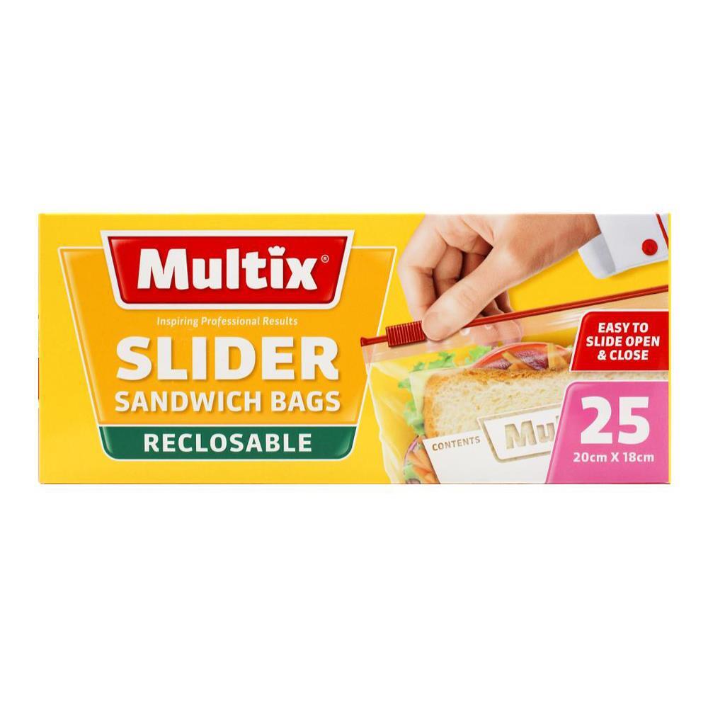 125pc Multix Reclosable Slider Sandwich Bags Clear 20x18cm