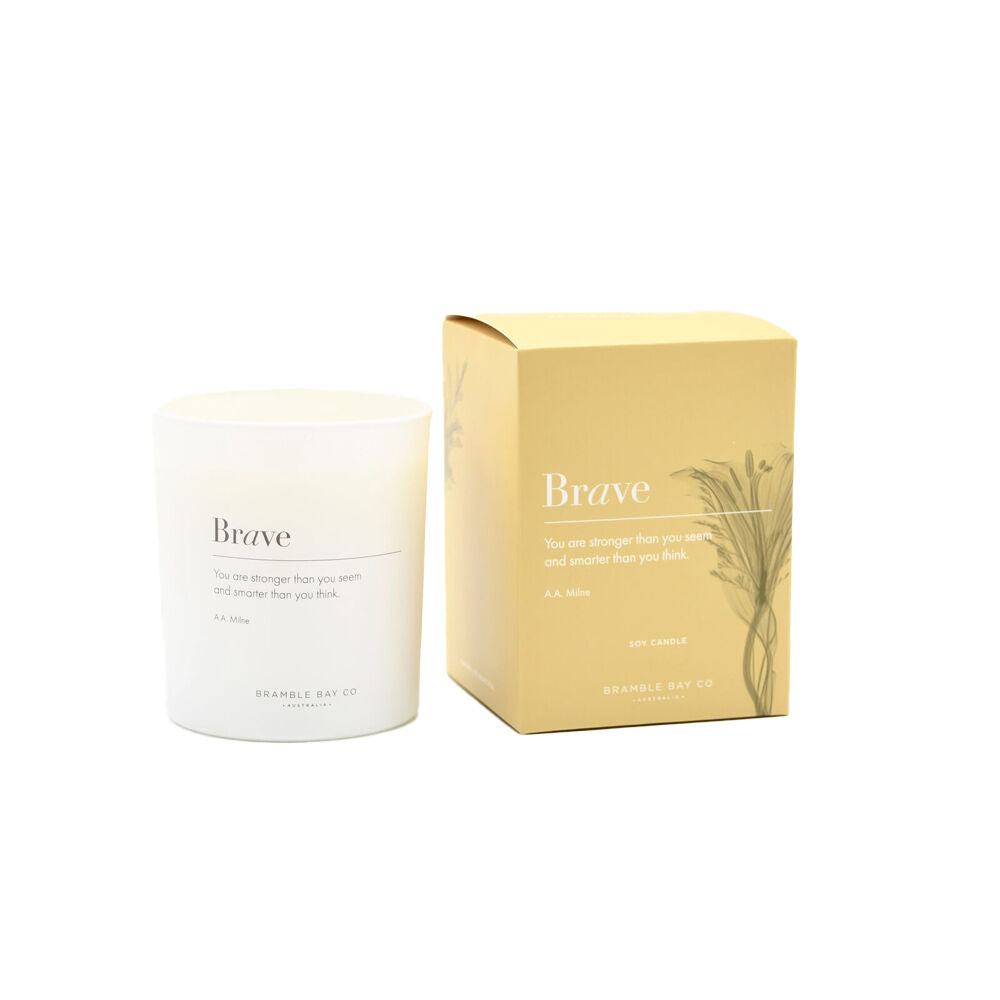Bramble Bay Brave Candle Lime Basil and Mandarin Scented Inspirational