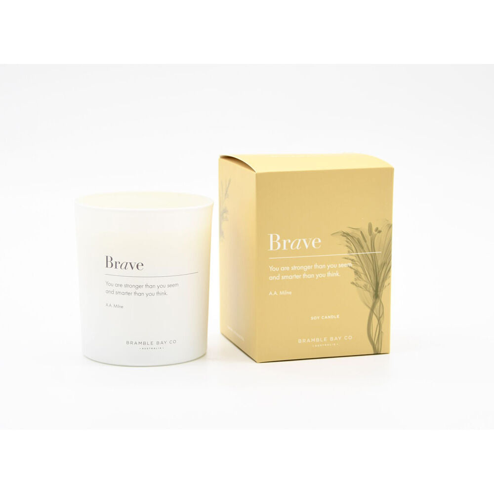 Bramble Bay Brave Candle Lime Basil and Mandarin Scented Inspirational