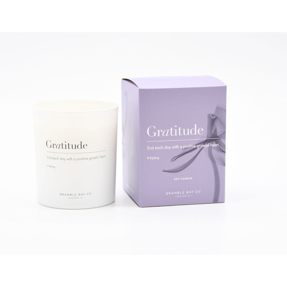 Bramble Bay Gratitude Candle Cassis Pineapple and Honey Scented Inspirational