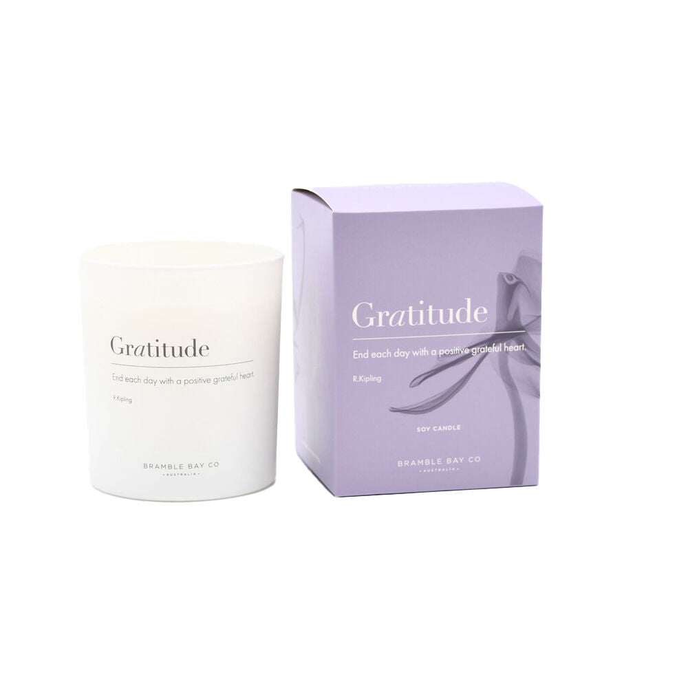 Bramble Bay Gratitude Candle Cassis Pineapple and Honey Scented Inspirational