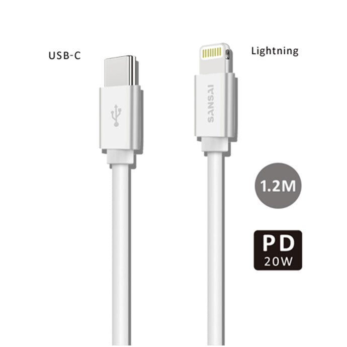 Sansai USB-C to 8 Pin Cable 1.2M Data Transfer Cable