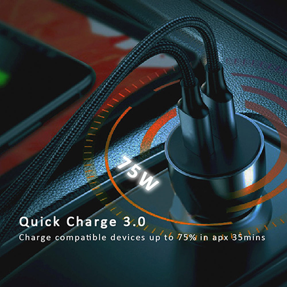 Sansai Dual Output USB-C Universal Quick Car Charger 75W