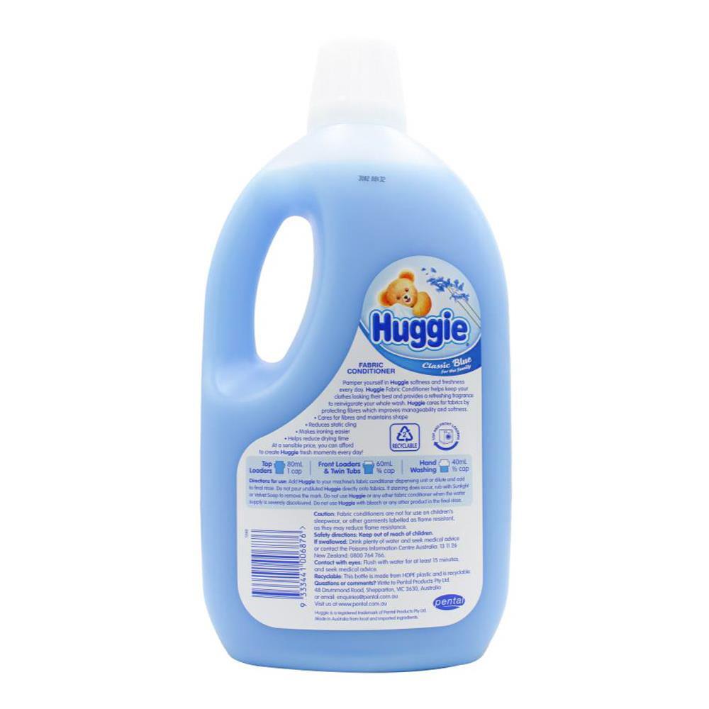 6PK Huggie Fabric Conditioner Classic Blue Front & Top Loader Softens Clothes 2L