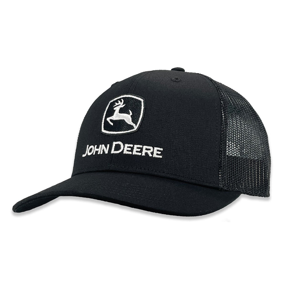 John Deere Trademark Logo Trucker Mesh Themed Hat/Cap Black