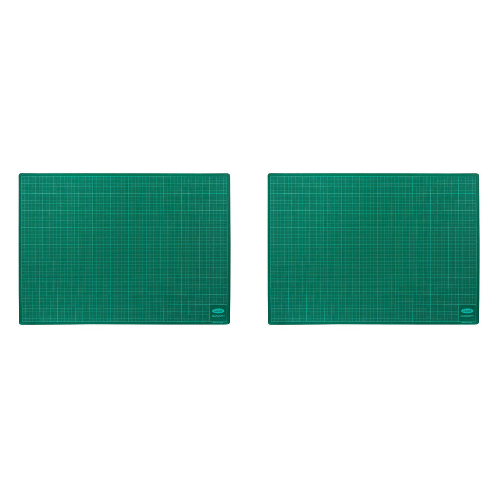 2PK Jasart Academy Double Sided A2 Cutting Mat 45x60cm - Green