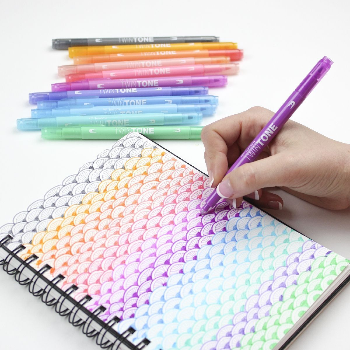 2x 12pc Tombow TwinTone Dual Tip Marker Set - Pastels