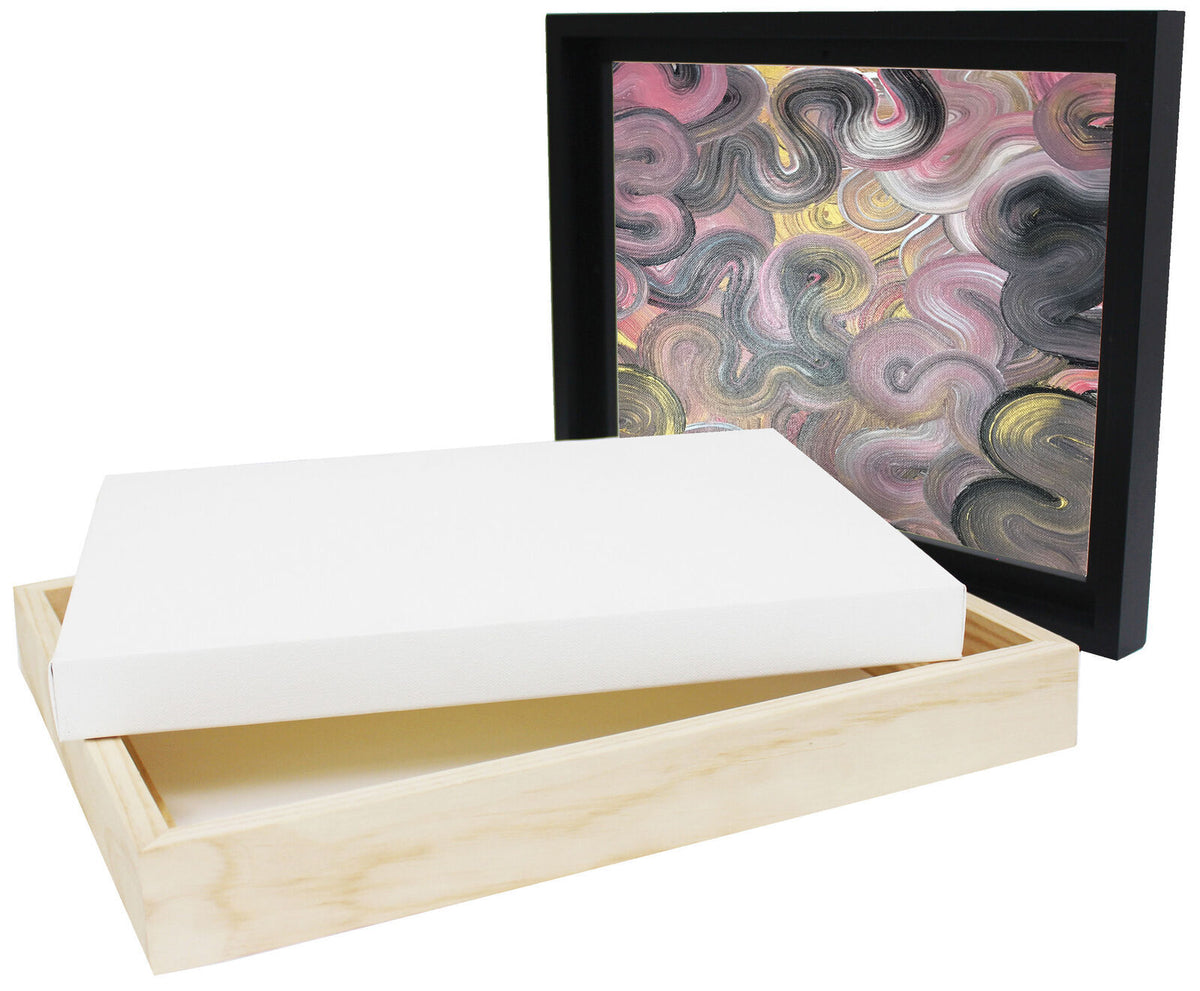 Jasart Thin Edge Artwork 12x16" Floater Frame Wood - Natural