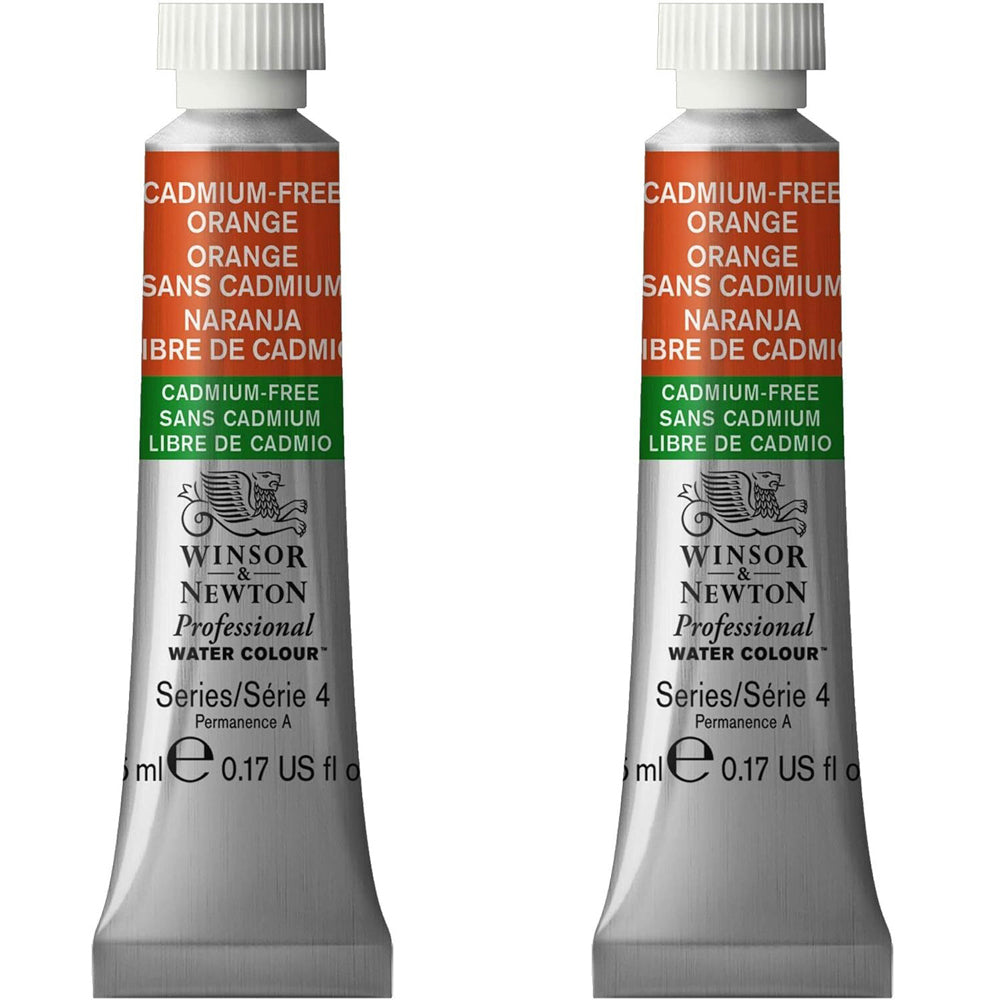 2PK Winsor & Newton 5ml Professional Watercolour Tube Cadmium Free Orange S4