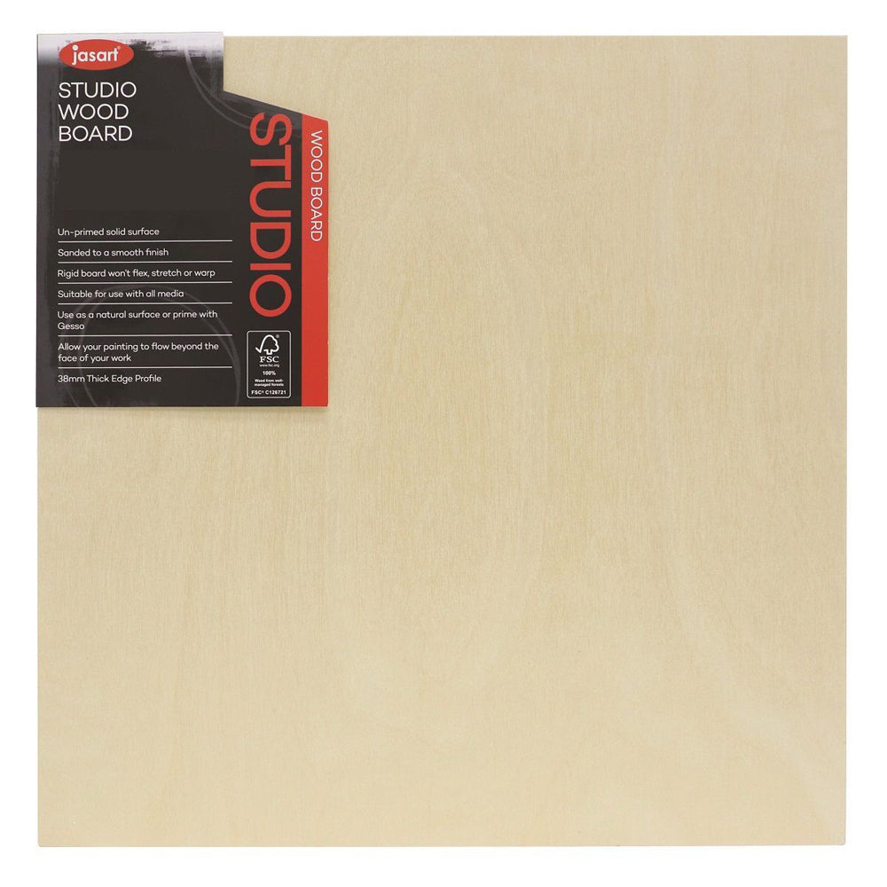 2PK Jasart Studio Artist Board  1 1/2" Thick Edge 12x12" Wooden Board