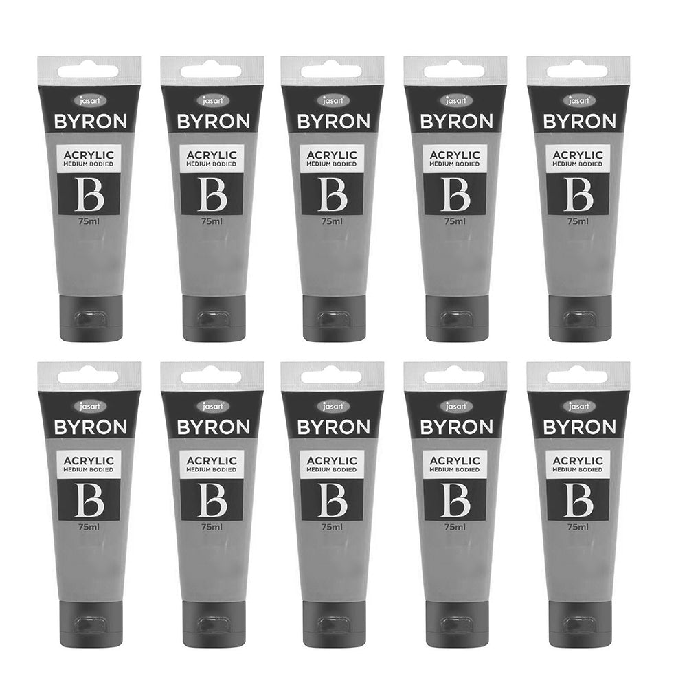 10PK Jasart Byron 75ml Acrylic Paint Tube Art/Craft - Raw Umber
