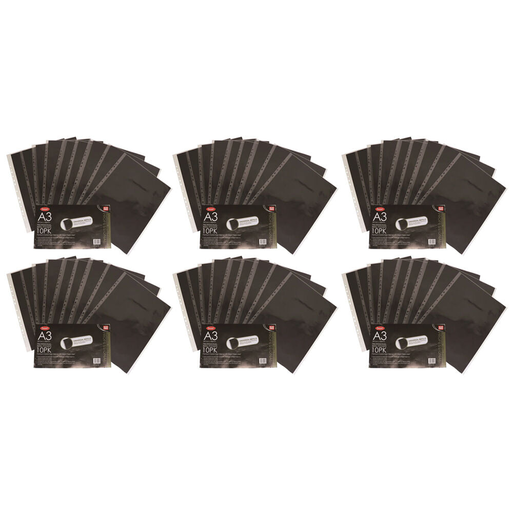 6x 10pc Jasart A3 Professional Universal Refill Pockets