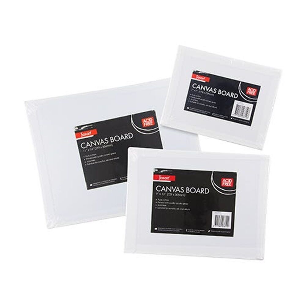 6PK Jasart Studio 8x10" Cotton Canvas Board Panel 380GSM - White