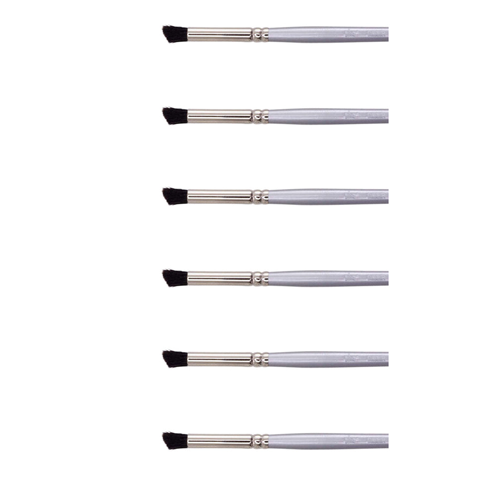 6PK Jasart Ox Hair Deer Foot Watercolour/Oil Brush - Size 1/8