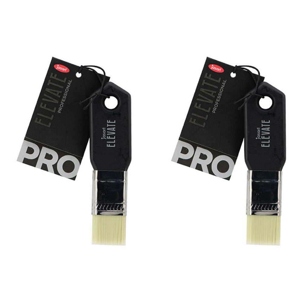 2PK Jasart Elevate Professional Flat Paddle Brush 1"/25mm - Black