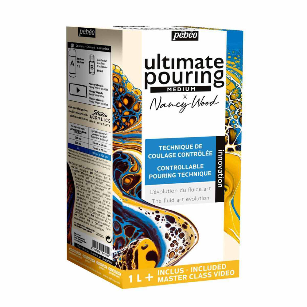 Pebeo Ultimate Pouring Medium 1L Creative Art Painting Set