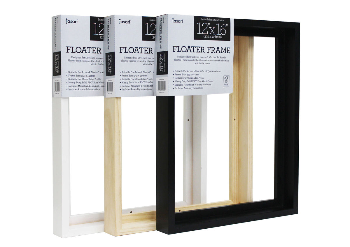 Jasart Thin Edge Artwork 8x10" Floater Frame Wood - Natural
