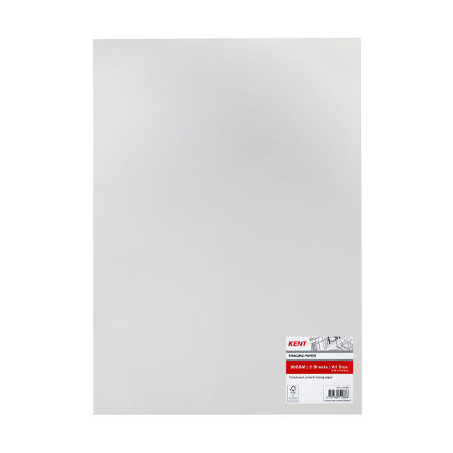 5PK Kent 5 Sheets Tracing Paper Pack A1 Drawing/Design