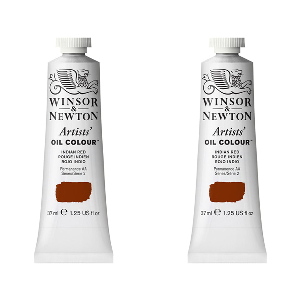 2PK Winsor & Newton Artists Oil Colour 37ml Paint Tube Indian Red Series 2