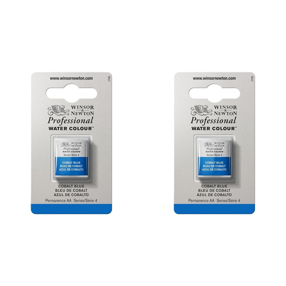 2PK Winsor & Newton Professional Watercolour Half Pan Cobalt Blue S4