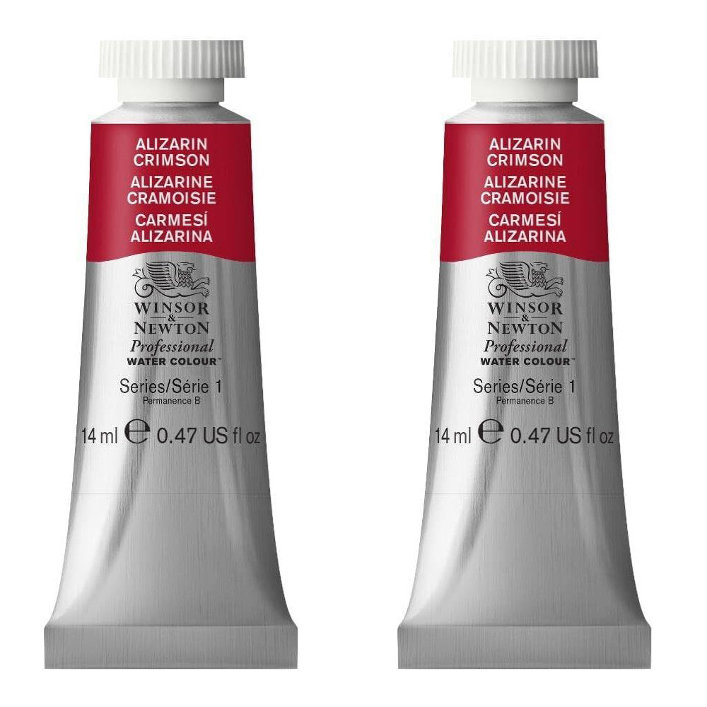 2PK Winsor & Newton 14ml Professional Watercolour Tube Alizarin Crimson S1
