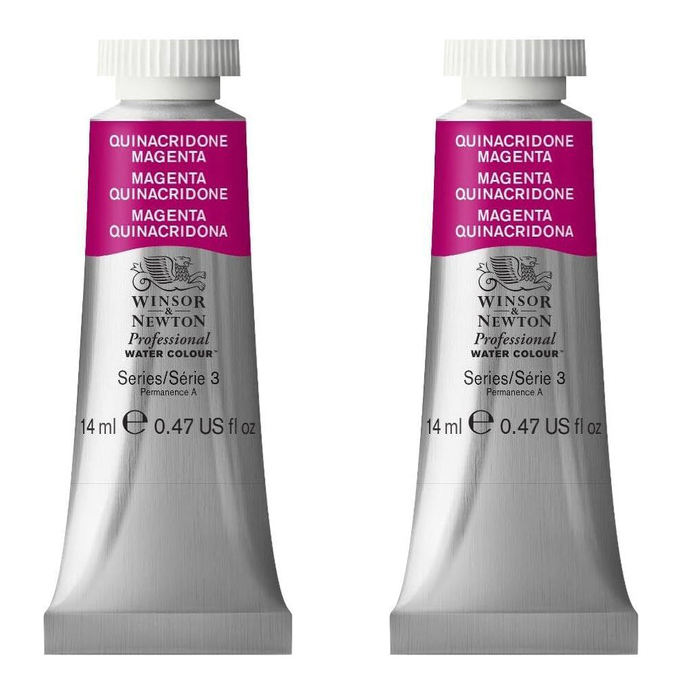 2PK Winsor & Newton 14ml Professional Watercolour Tube Quinacridone Magenta S3