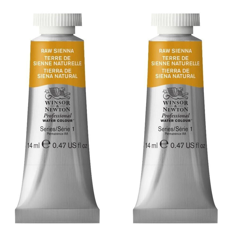 2PK Winsor & Newton 14ml Professional Watercolour Tube Raw Sienna S1