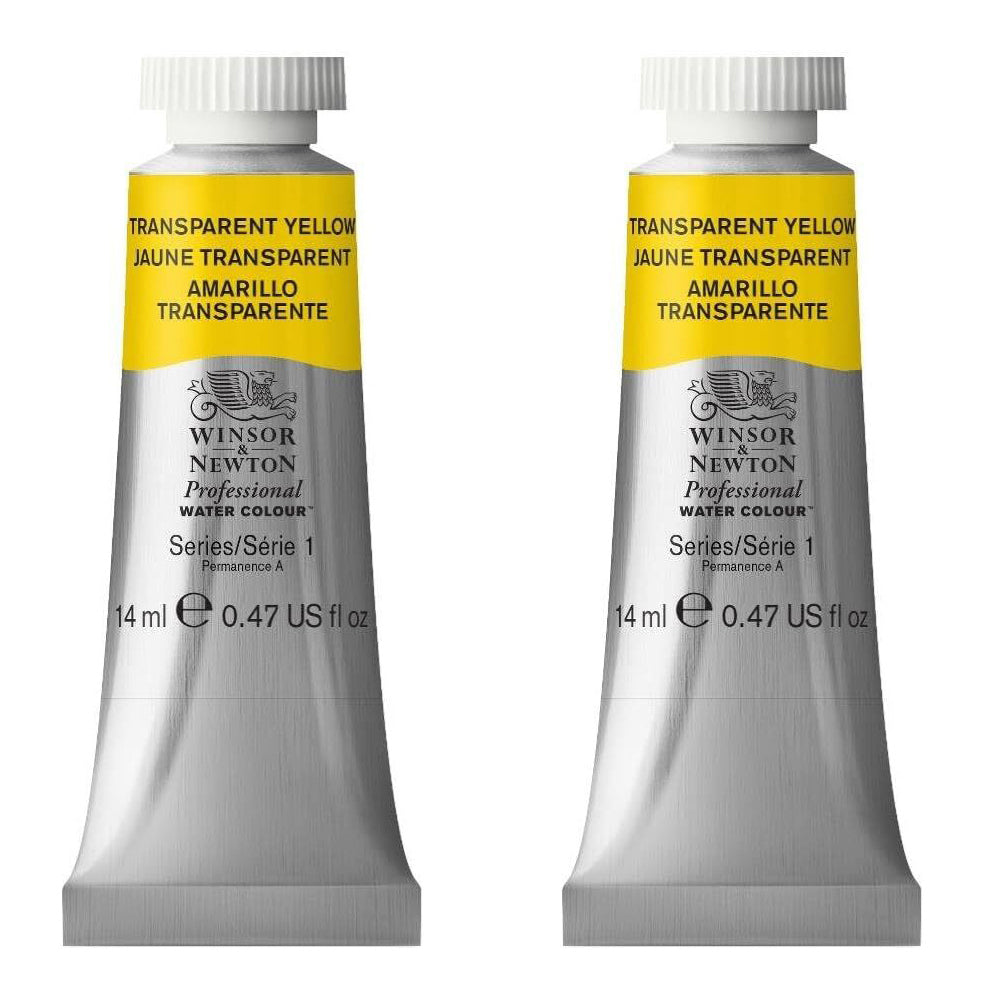 2PK Winsor & Newton 14ml Professional Watercolour Tube Transparent Yellow S1