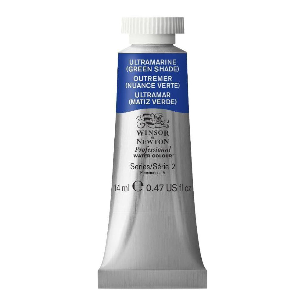 2PK Winsor & Newton 14ml Pro Watercolour Tube Ultramarine Green Shade S2
