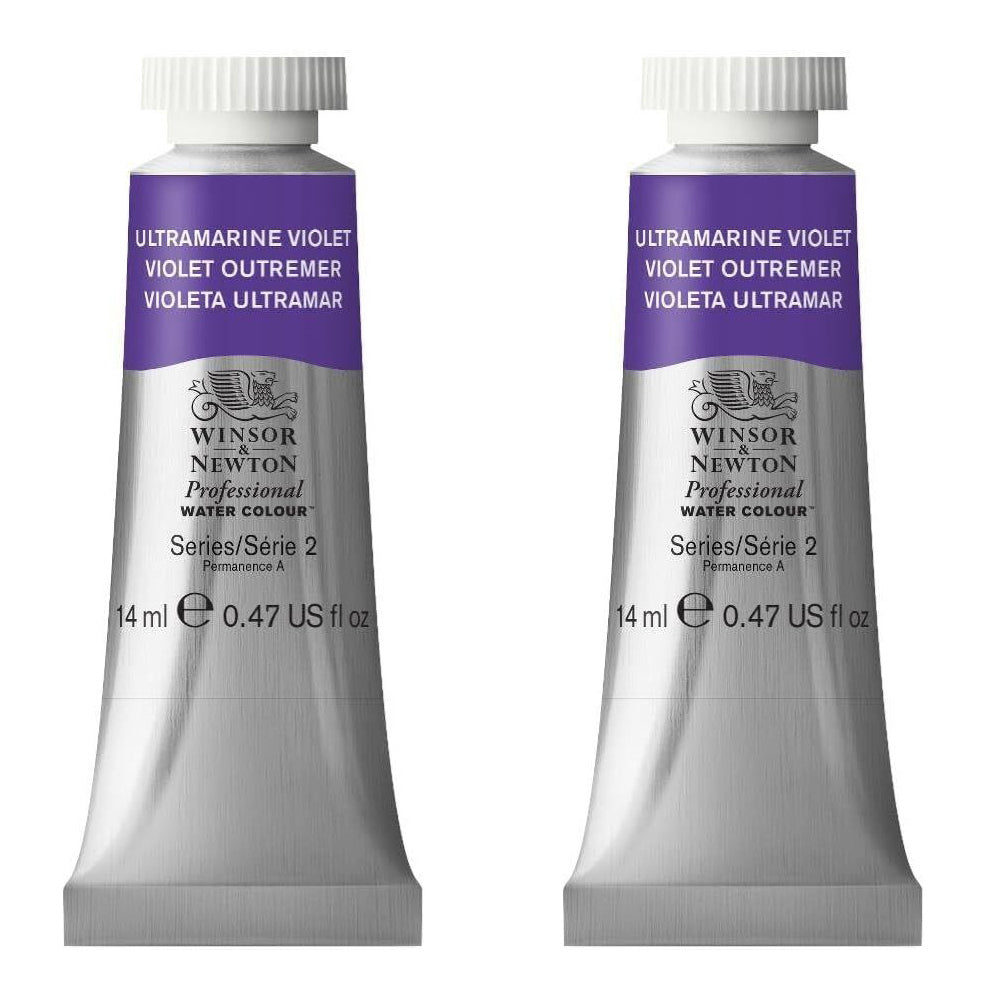 2PK Winsor & Newton 14ml Professional Watercolour Tube Ultramarine Violet S2