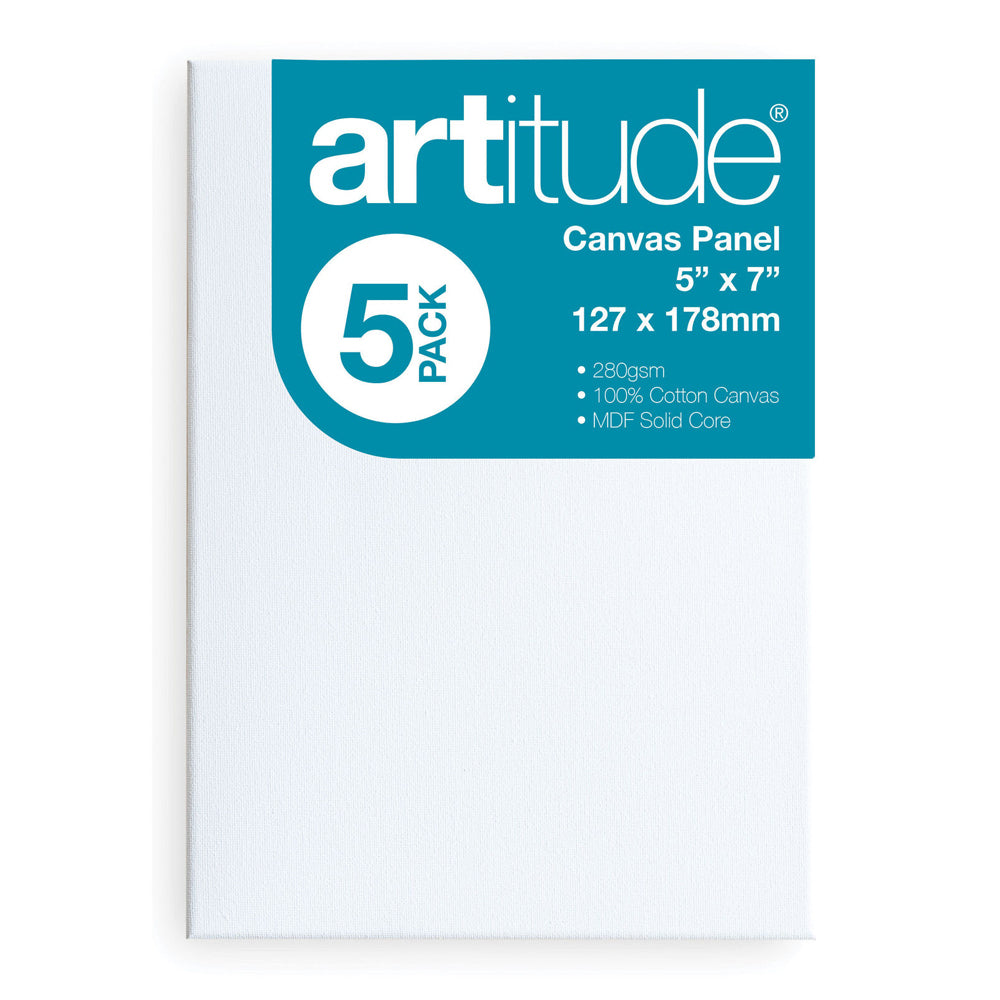 4PK 5pc Artitude Cotton Canvas Panel 5x7'' For Oil/Acrylic Painting