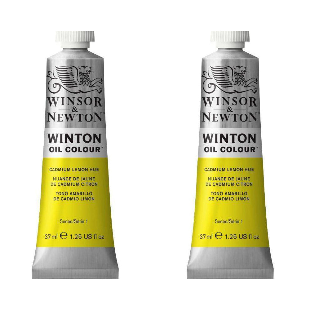 2PK Winsor & Newton 200ml Winton Oil Colour Paint Tube Cadmium Lemon Hue