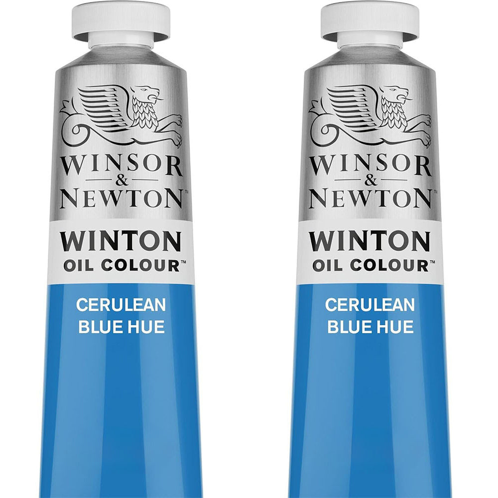 2PK Winsor & Newton 200ml Winton Oil Colour Paint Tube Cerulean Blue Hue
