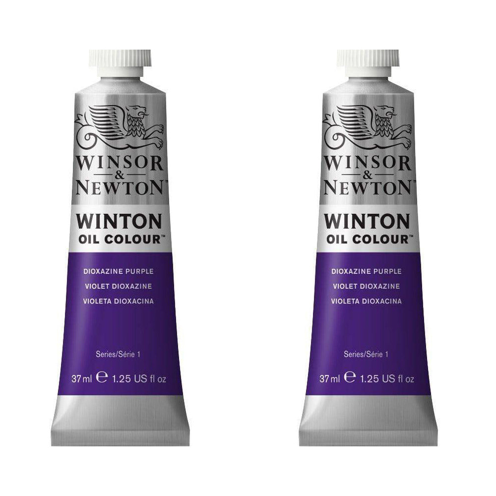 2PK Winsor & Newton 200ml Winton Oil Colour Paint Tube Dioxazine Purple