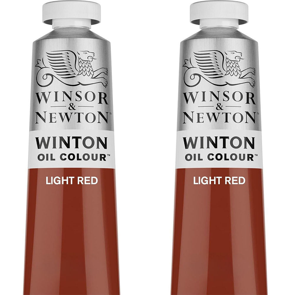 2PK Winsor & Newton 200ml Winton Oil Colour Paint Tube Light Red