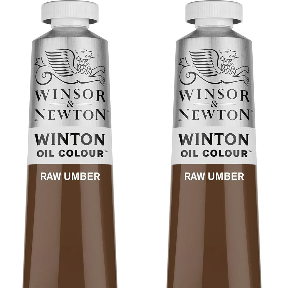 2PK Winsor & Newton 200ml Winton Oil Colour Paint Tube Raw Umber