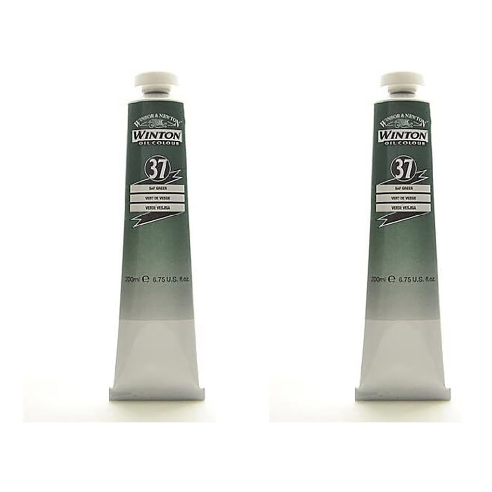 2PK Winsor & Newton 200ml Winton Oil Colour Paint Tube Sap Green