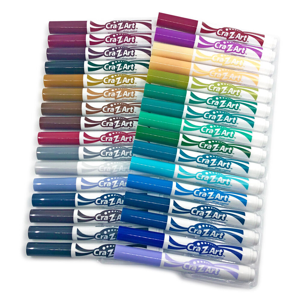 2x 50pc Cra-Z-Art Stationery Supertip Washable 12 Colours Kids Drawing Markers 3y+