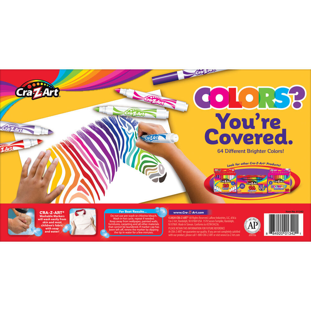 2x 50pc Cra-Z-Art Stationery Supertip Washable 12 Colours Kids Drawing Markers 3y+