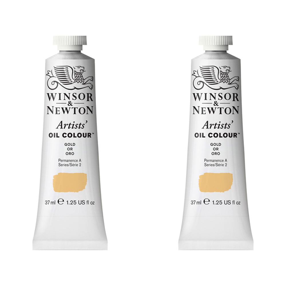 2PK Winsor & Newton Artists Oil Colour 37ml Paint Tube Gold Series 2