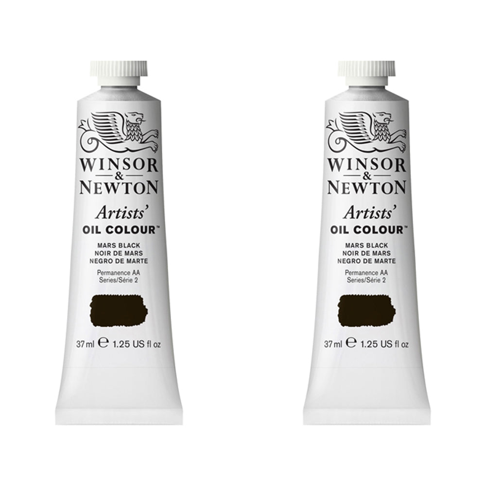 2PK Winsor & Newton Artists Oil Colour 37ml Paint Tube Mars Black Series 2