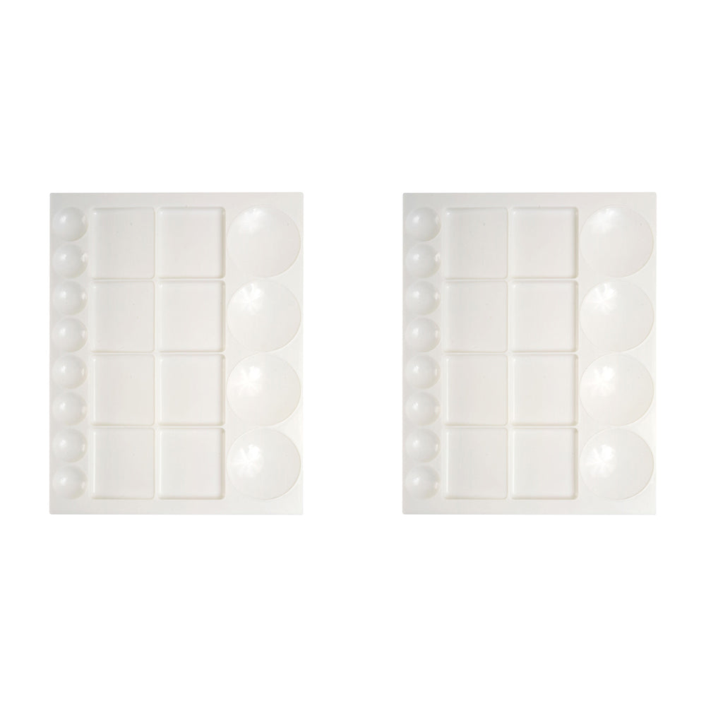 2PK Jasart Rectangular Plastic Colour Palette - 33x25cm