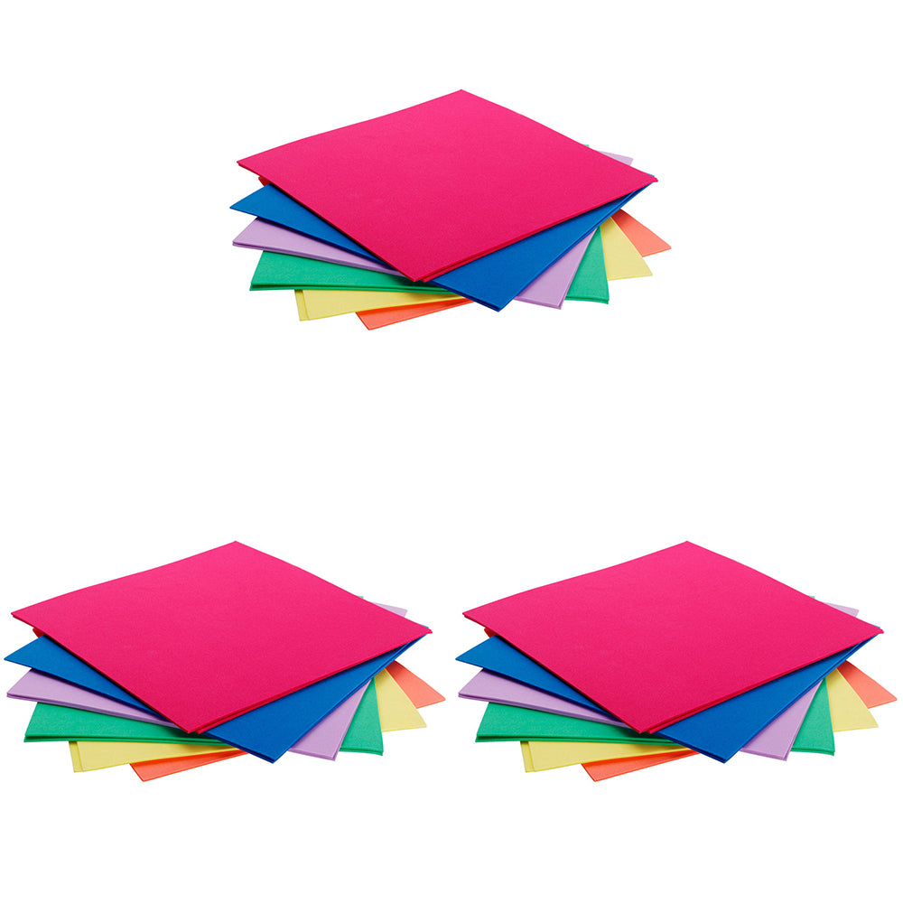 3x 12pc Jasart Coloured Foam Sheets 30x30cm Art/Craft - Assorted