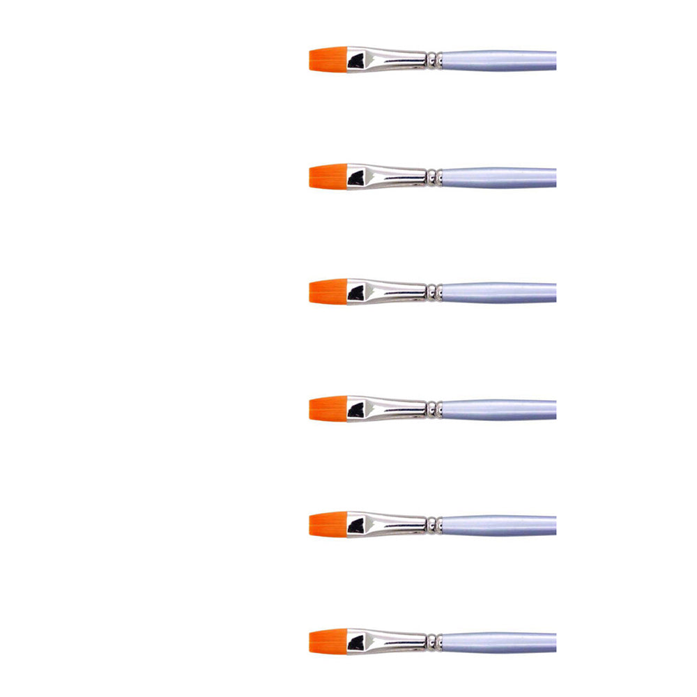 6x 12pc Jasart Gold Taklon Short Flat Brush Set - Size 4