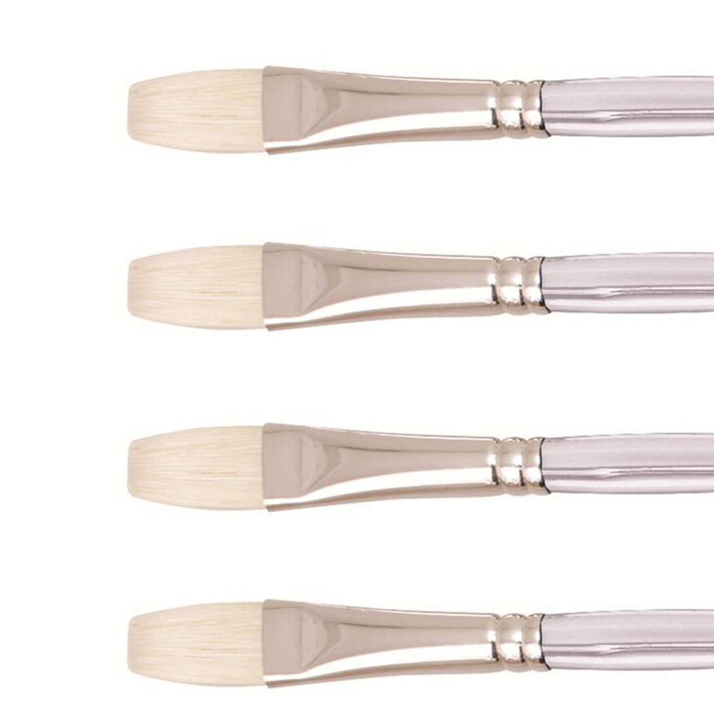 4PK Jasart Interlocking Hog Bristle Flat Brush - Size 6