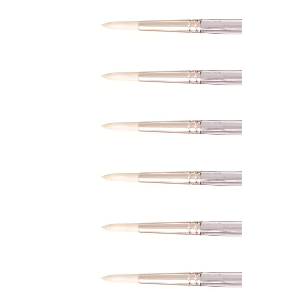 6PK Jasart Interlocking Hog Bristle Round Brush - Size 2