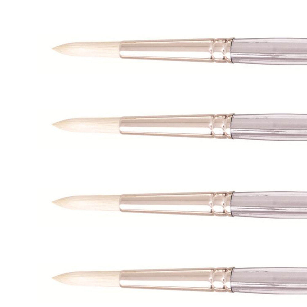 4PK Jasart Interlocking Hog Bristle Round Brush - Size 6